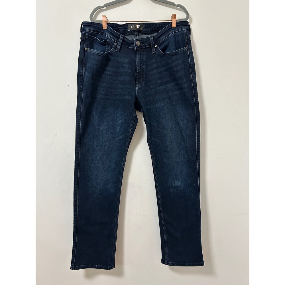 DU/ER Straight Fit Performance Denim Jeans Mens 36x32 Dark Wash Gorpcore